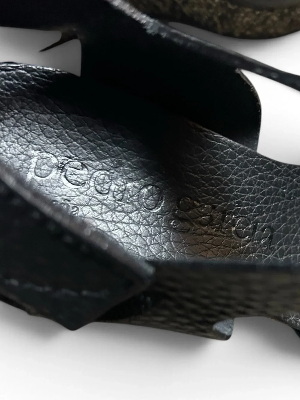 Pedro Garcia Black Leather Wedge Espadrille Sandals Size 39 US 8.5